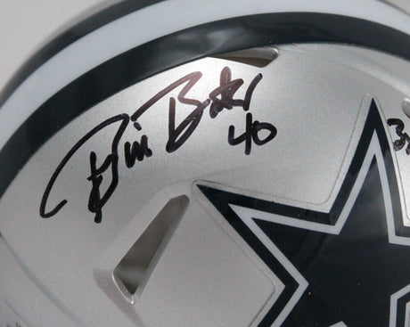 Bill Bates Autographed Dallas Cowboys Speed Mini Helmet W/3X SB CHAMP-Prova *Black Image 2