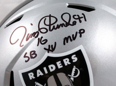  Jim Plunkett Autographed Raiders F/S Speed Helmet w/SB MVP-Beckett W Hologram *Black Image 2