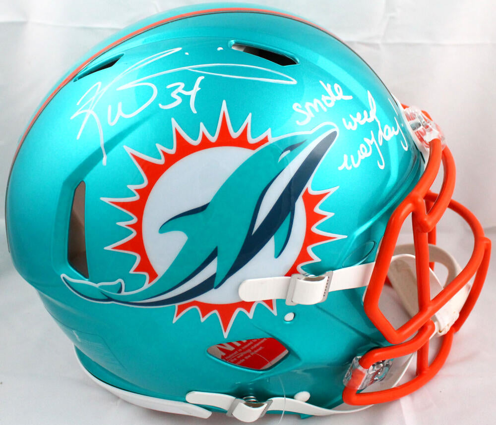 Ricky Williams Autographed Miami Dolphins F/S Flash Speed Authentic Helmet w/SWED-Beckett W Hologram *White Image 1