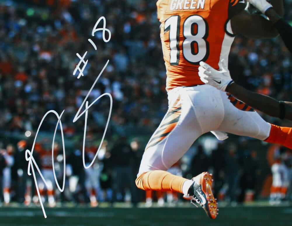 AJ Green Autographed 16x20 Bengals TD Catch Photo-Beckett W Hologram *White Image 2