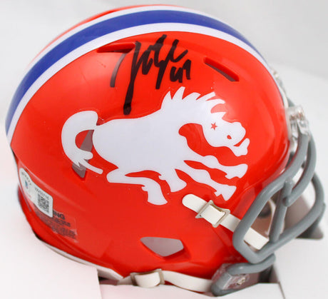 John Lynch Autographed Denver Broncos 1966 Speed Mini Helmet *Top-Beckett W Hologram *Black Image 1