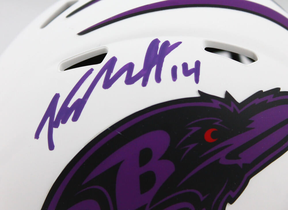 Kyle Hamilton Autographed Baltimore Ravens Lunar Speed Mini Helmet-Beckett W Hologram *Purple Image 2