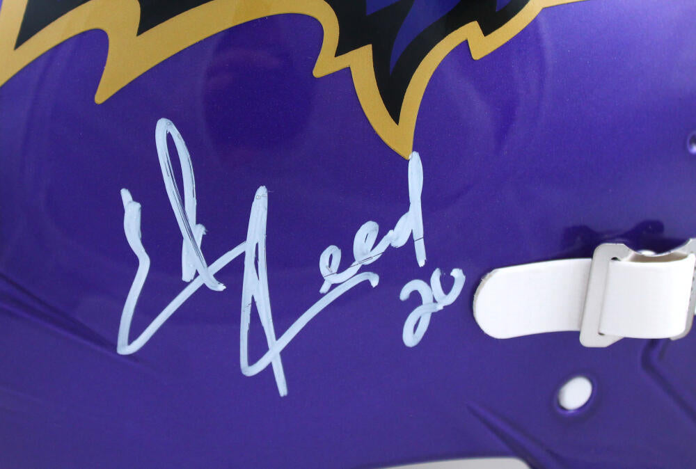 Ray Lewis Ed Reed Autographed Baltimore Ravens F/S Flash Speed Authentic Helmet-Beckett W Hologram *White Image 2
