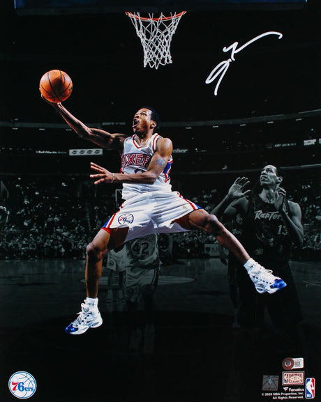 Allen Iverson Autographed Philadelphia 76ers 16x20 Spotlight Photo-Beckett W Hologram *White Image 1