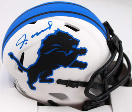 Jameson Williams Autographed Detroit Lions Lunar Speed Mini Helmet-Beckett W Hologram *Blue Image 1