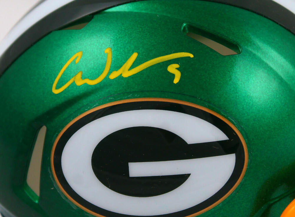 Christian Watson Autographed Green Bay Packers Flash Speed Mini Helmet-Beckett W Hologram *Yellow Image 2