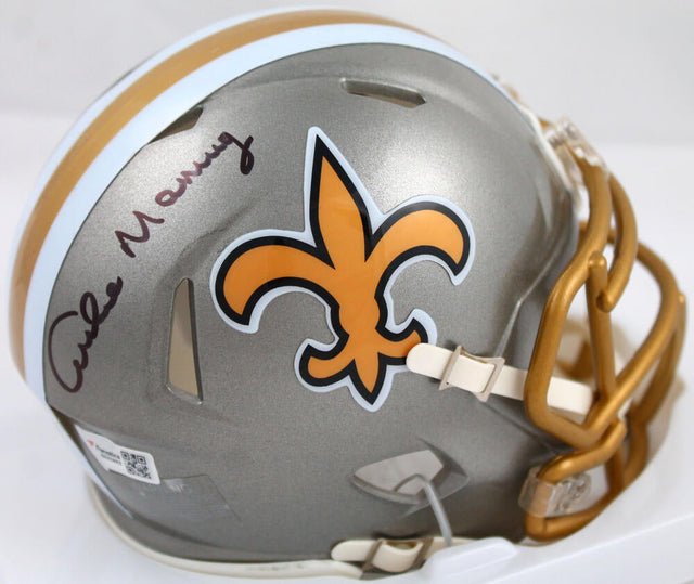 Archie Manning Autographed New Orleans Saints Flash Speed Mini Helmet-Fanatics *Black Image 1