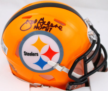 Joe Greene Autographed Pittsburgh Steelers Gold Speed Mini Helmet W/HOF-Beckett W Hologram *Black Image 1