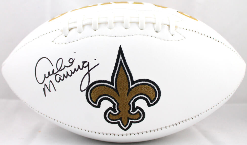 Archie Manning Autographed New Orleans Saints Logo Football-Fanatics *Black Image 1