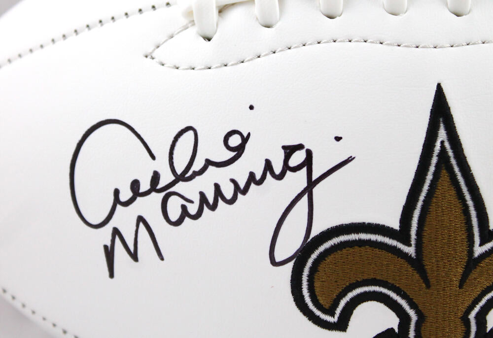 Archie Manning Autographed New Orleans Saints Logo Football-Fanatics *Black Image 2