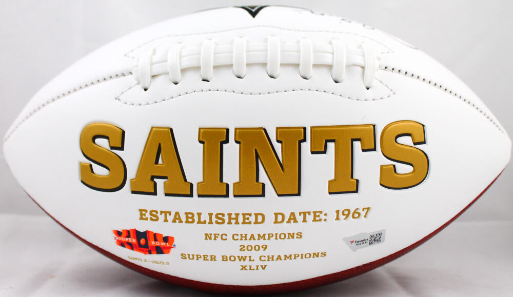 Archie Manning Autographed New Orleans Saints Logo Football-Fanatics *Black Image 3