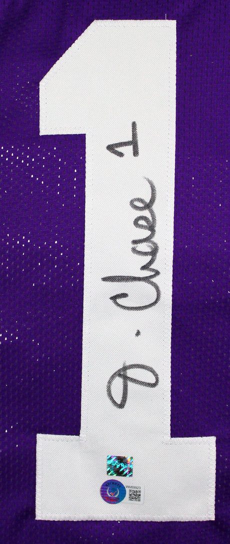 Ja'Marr Chase Autographed Purple College Style Jersey-Beckett W Hologram *Black Image 2