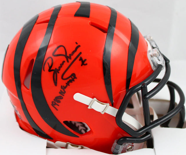 Boomer Esiason Autographed Cincinnati Bengals Speed Mini Helmet w/MVP-Beckett W Hologram *Black Image 1