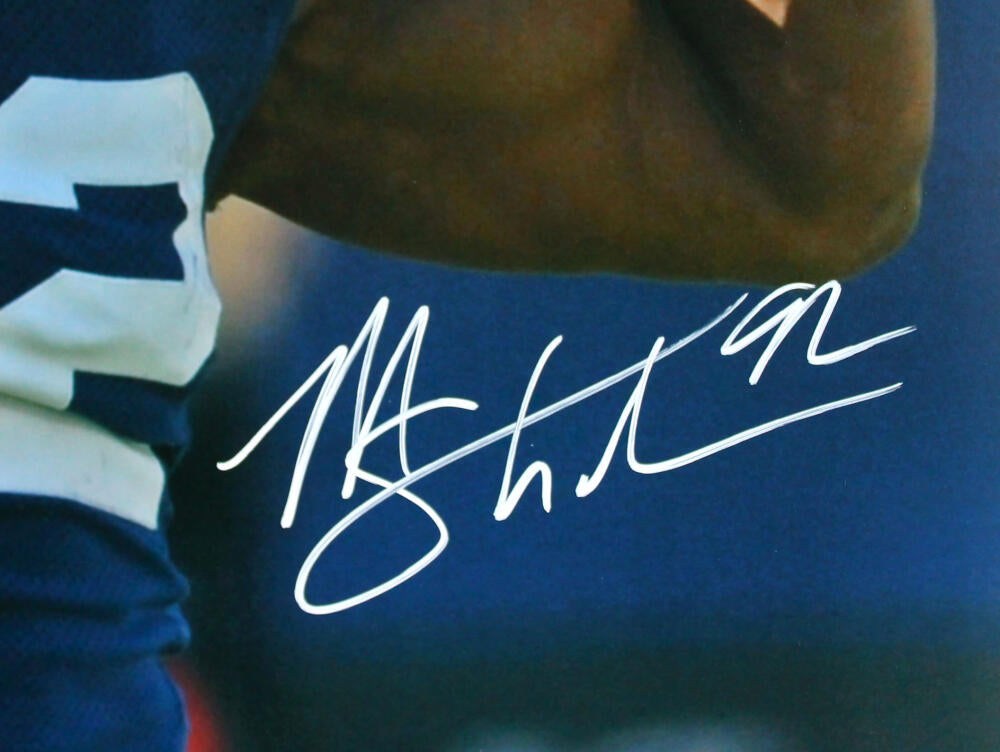 Michael Strahan Autographed New York Giants 16x20 Flex Blue Photo-Beckett W Hologram *White Image 2