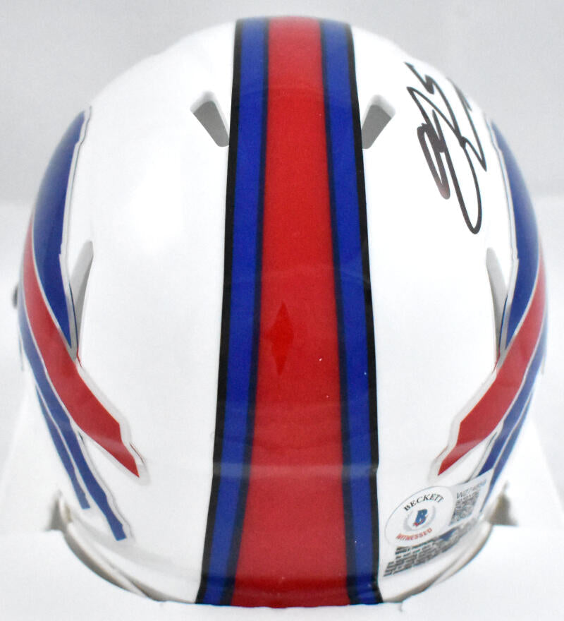 AJ Epenesa Autographed Buffalo Bills Speed Mini Helmet - Beckett W Hologram *Black Image 3