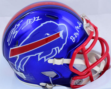 AJ Epenesa Autographed Buffalo Bills Flash Speed Mini Helmet w/Bills Mafia-Beckett W Hologram *White Image 1
