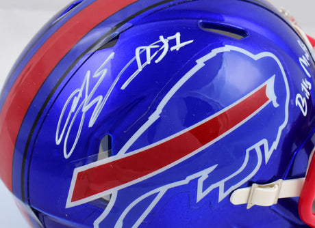 AJ Epenesa Autographed Buffalo Bills Flash Speed Mini Helmet w/Bills Mafia-Beckett W Hologram *White Image 2