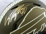 Von Miller Autographed Buffalo Bills F/S Salute To Service Speed Authentic Helmet-Beckett W Hologram *Gold Image 2