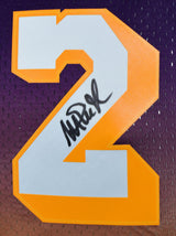 Magic Johnson Autographed Lakers Fadeaway Purple Mitchell & Ness HWC Swingman Jsy-Beckett W Hologram *Black Image 2