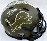 D'Andre Swift Autographed Detroit Lions Salute to Service Speed Mini Helmet-Beckett W Hologram *White Image 1