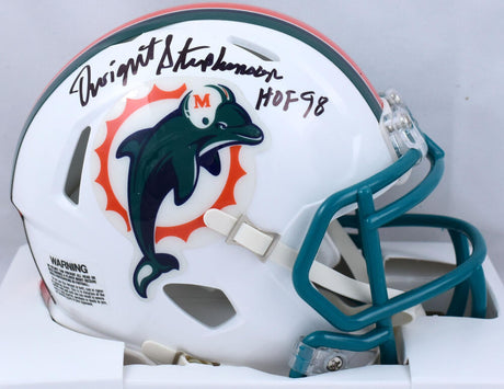 Dwight Stephenson Autographed Miami Dolphins 97-12 Speed Mini Helmet w/ HOF- Prova *Black Image 1