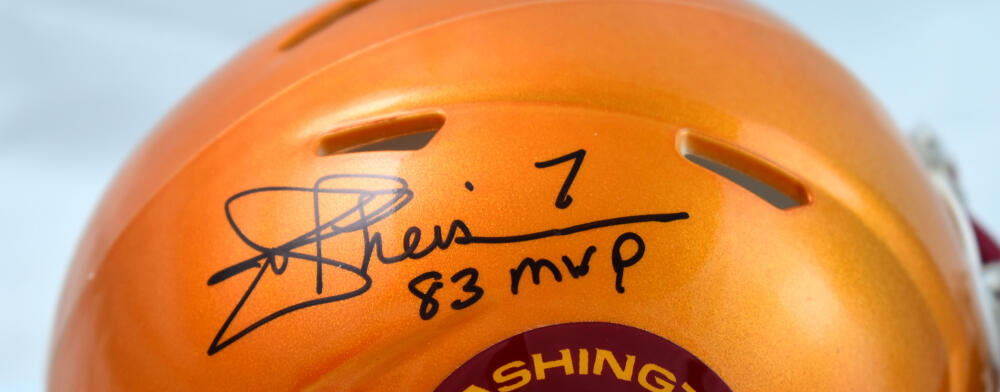 Joe Theismann Signed WFT Flash Speed Mini Helmet w/83 MVP-Beckett W Hologram *Black Image 2