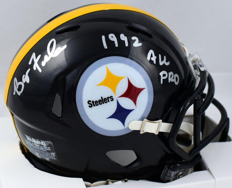 Barry Foster Autographed Pittsburgh Steelers Speed Mini Helmet w/92 All Pro-Prova *Silver Image 1