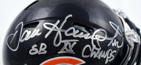 Dan Hampton Autographed Chicago Bears Speed Mini Helmet w/SB Champs- Prova *Silver Image 2