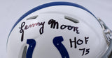 Lenny Moore Autographed Baltimore Colts Speed Mini Helmet W/HOF-Beckett W Hologram *Black Image 2