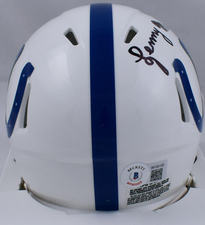 Lenny Moore Autographed Baltimore Colts Speed Mini Helmet W/HOF-Beckett W Hologram *Black Image 3
