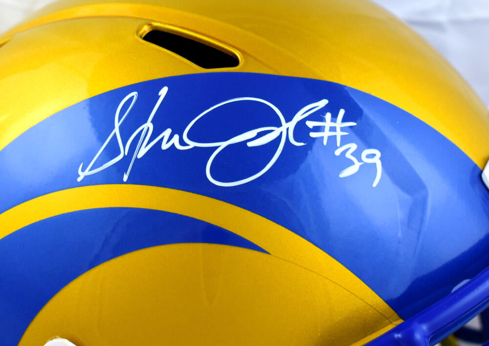 Steven Jackson Autographed Rams F/S Flash Speed Helmet- Beckett W Hologram *White Image 2