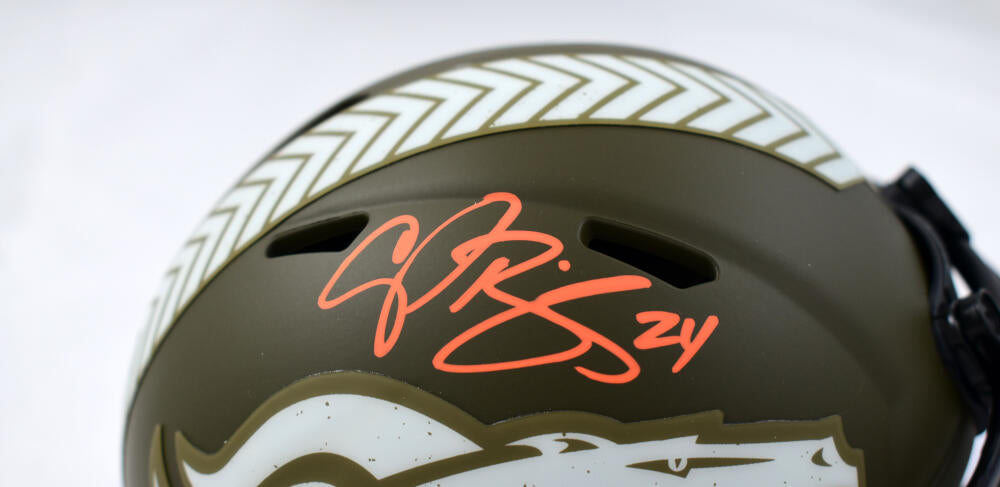 Champ Bailey Autographed Denver Broncos Salute to Service Speed Mini Helmet-Beckett W Hologram *Orange Image 2