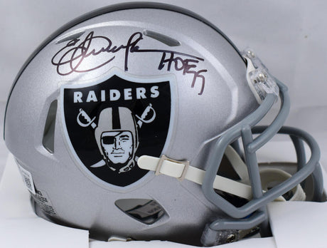 Eric Dickerson Autographed Raiders Speed Mini Helmet W/ HOF- Beckett W Hologram *Black Image 1
