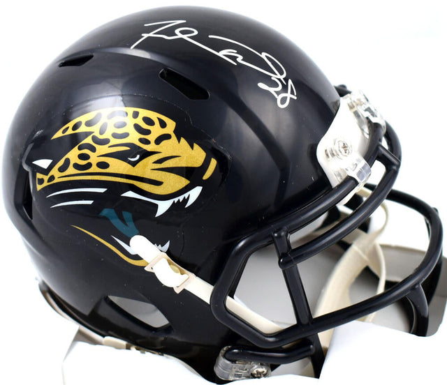 Fred Taylor Autographed Jacksonville Jaguars 95-12 Speed Mini Helmet- Prova *Silver Image 1