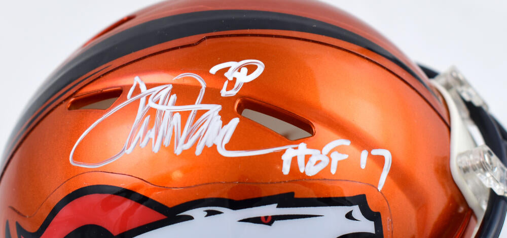 Terrell Davis Autographed Denver Broncos Flash Speed Mini Helmet w/HOF- Beckett W Hologram *White Image 2