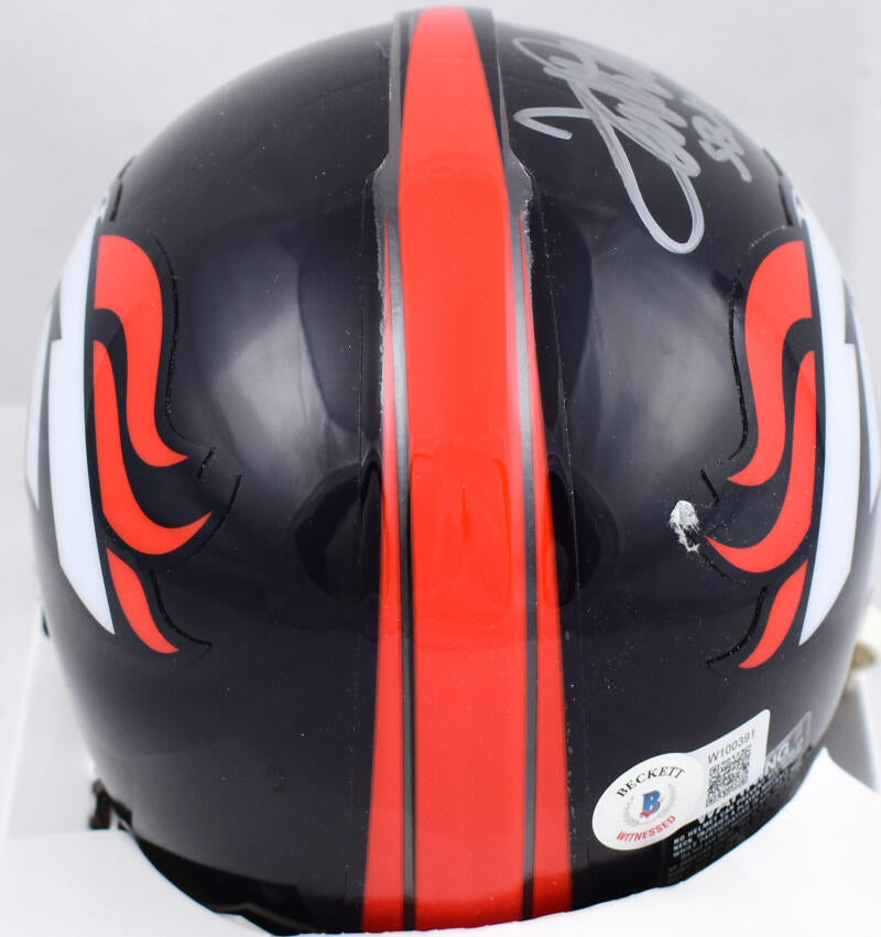 Terrell Davis Autographed Denver Broncos Mini Helmet W/ SB MVP HOF- Beckett W Hologram *Silver Image 3