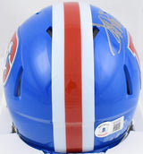 Terrell Davis Autographed Denver Broncos 75-96 Speed Mini Helmet w/HOF- Beckett W Hologram *Silver Image 3