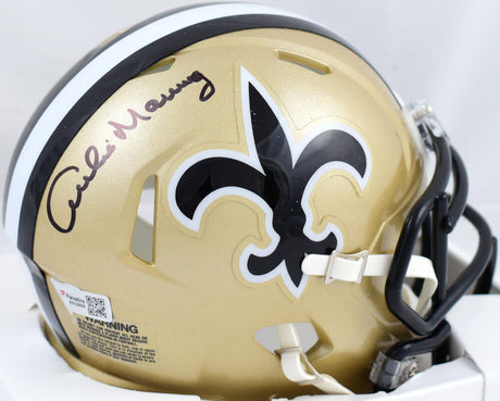 Archie Manning Autographed New Orleans Saints 76-99 Speed Mini Helmet-Fanatics *Black Image 1