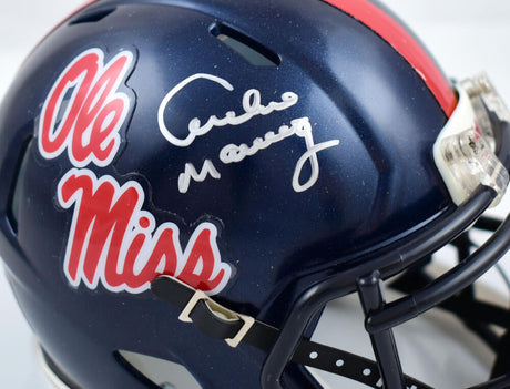 Archie Manning Autographed Ole Miss Rebels Speed Mini Helmet- Fanatics *Silver Image 2