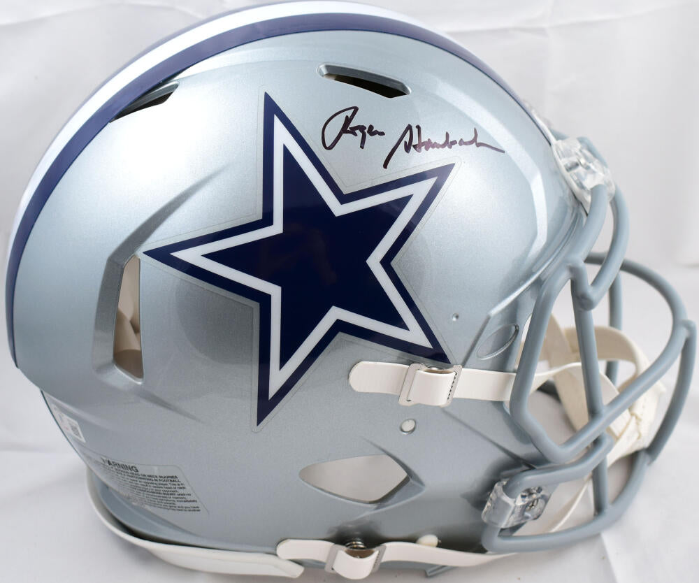Roger Staubach Autographed Dallas Cowboys F/S Speed Authentic Helmet- Beckett W Hologram *Black  Image 1