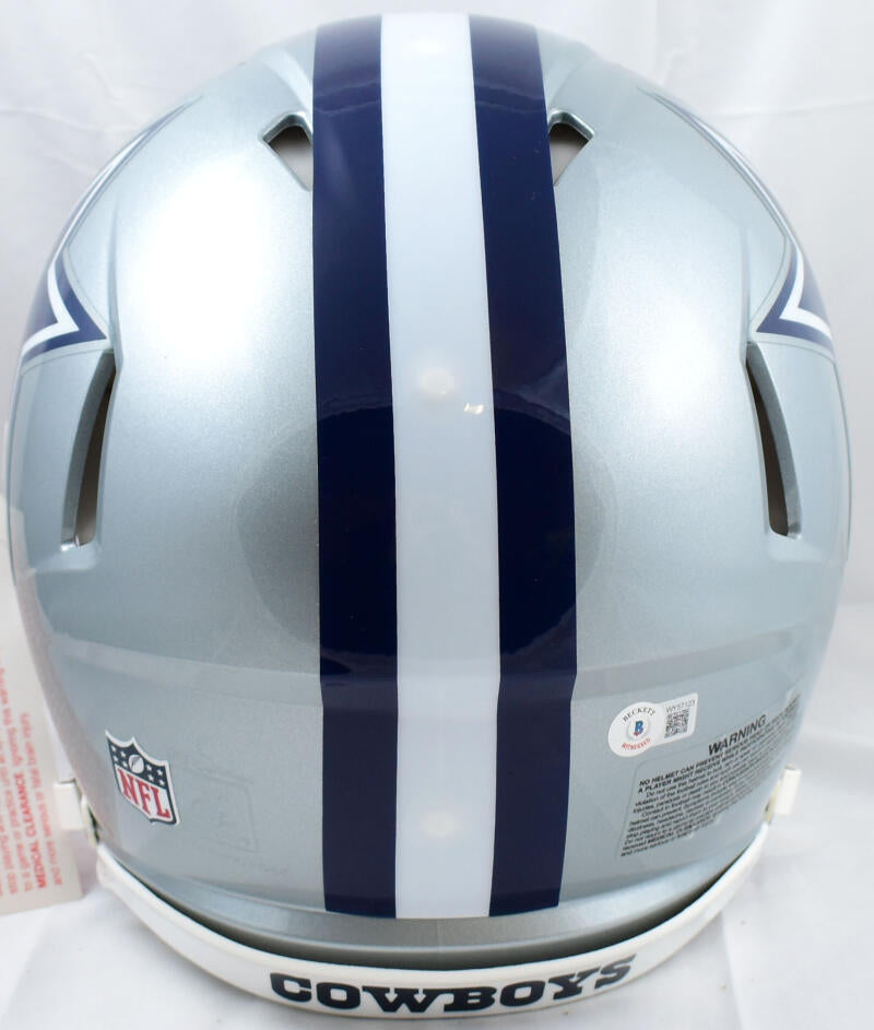 Roger Staubach Autographed Dallas Cowboys F/S Speed Authentic Helmet- Beckett W Hologram *Black  Image 3