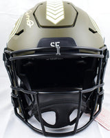 Joe Montana Autographed San Francisco 49ers F/S Salute to Service Speed Flex Helmet- Fanatics *Gold Image 4