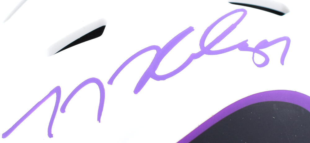 TJ Hockenson Autographed Minnesota Vikings Lunar Speed Mini Helmet- Beckett W Hologram *Purple Image 2