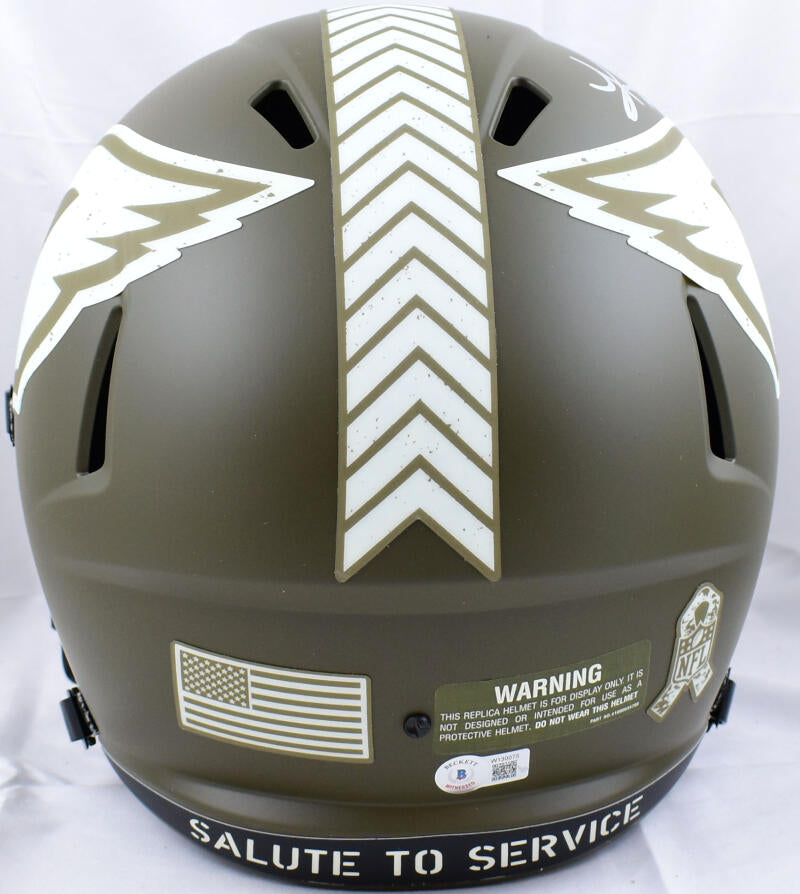 Kurt Warner Autographed Arizona Cardinals F/S Salute to Service Speed Helmet-Beckett W Hologram *Silver Image 3