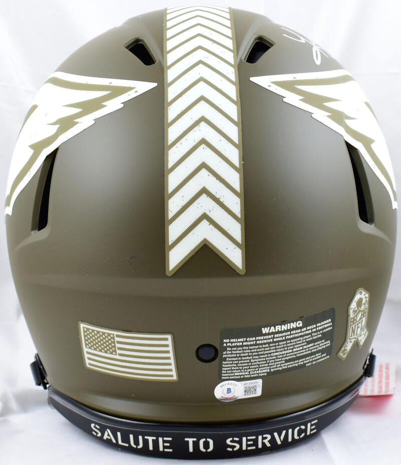 Kurt Warner Autographed Arizona Cardinals F/S Salute to Service Speed Authentic Helmet-Beckett W Hologram *Silver Image 3