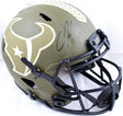Andre Johnson Autographed Houston Texans F/S Salute to Service Speed Authentic Helmet- Beckett W Hologram *Black Image 1