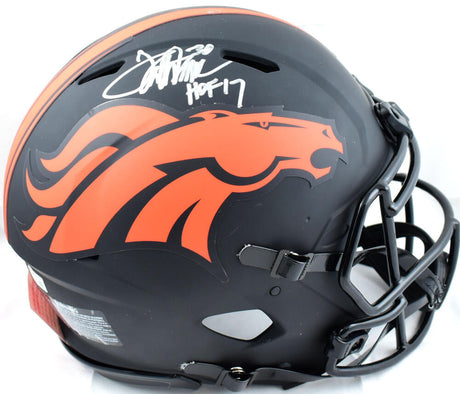 Terrell Davis Autographed Broncos F/S Eclipse Speed Authentic Helmet w/ HOF- Beckett W Hologram *Silver Image 1