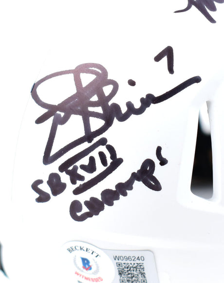 Joe Theismann Mark Rypien Signed WFT Speed Lunar Mini Helmet w/SB-Beckett W Hologram *Black Image 2