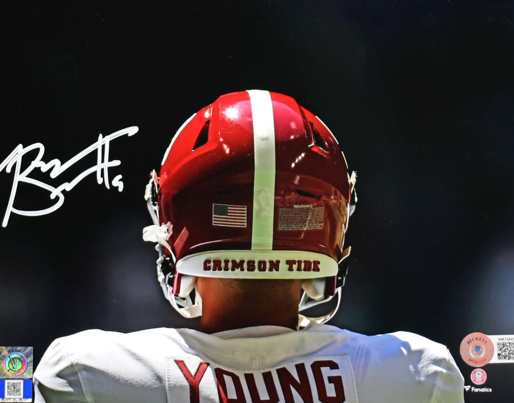 Bryce Young Autographed Alabama Crimson Tide 8x10 Back View- Beckett W Hologram *White Image 1