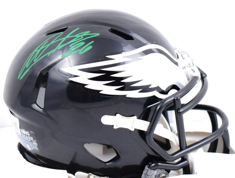 Miles Sanders Autographed Philadelphia Eagles ALT 22 Speed Mini Helmet-Beckett W Hologram *Green Image 1